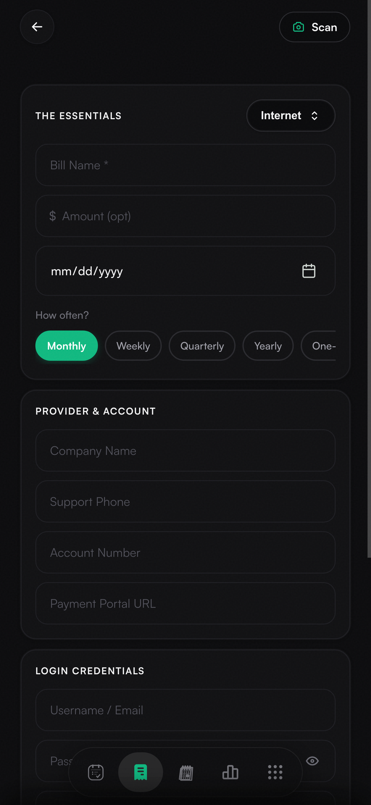 Add a bill